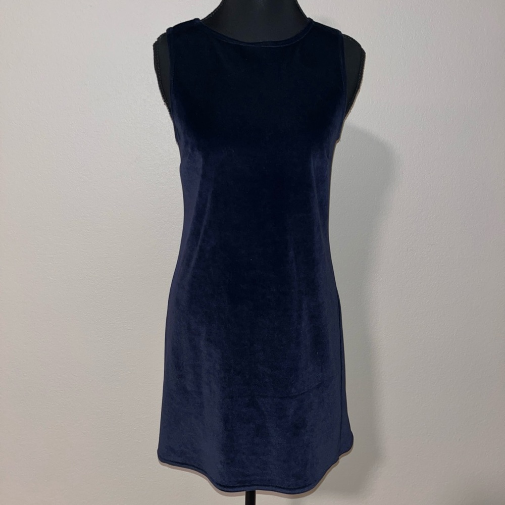 Vintage Jalate‎ Velor/velvet Navy Sleeveless Dress Sexy casual effortless